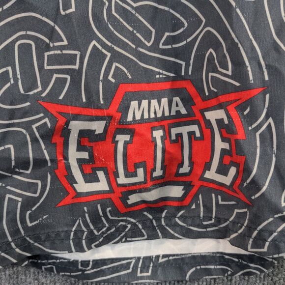 MMA Elite Athletic Shorts Mens Size XL Gray Geometric Dragon Pattern - Picture 8 of 15